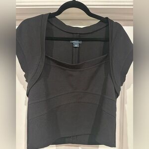 Maeve by Anthropologie Black Cropped Top